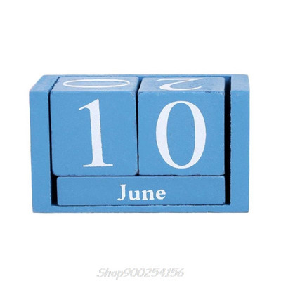 Vintage puidust püsikalender Igavesed plokid Kuu Kuupäev Kuva Töölaua tarvikud Fotograafia Rekvisiidid Kodukontor