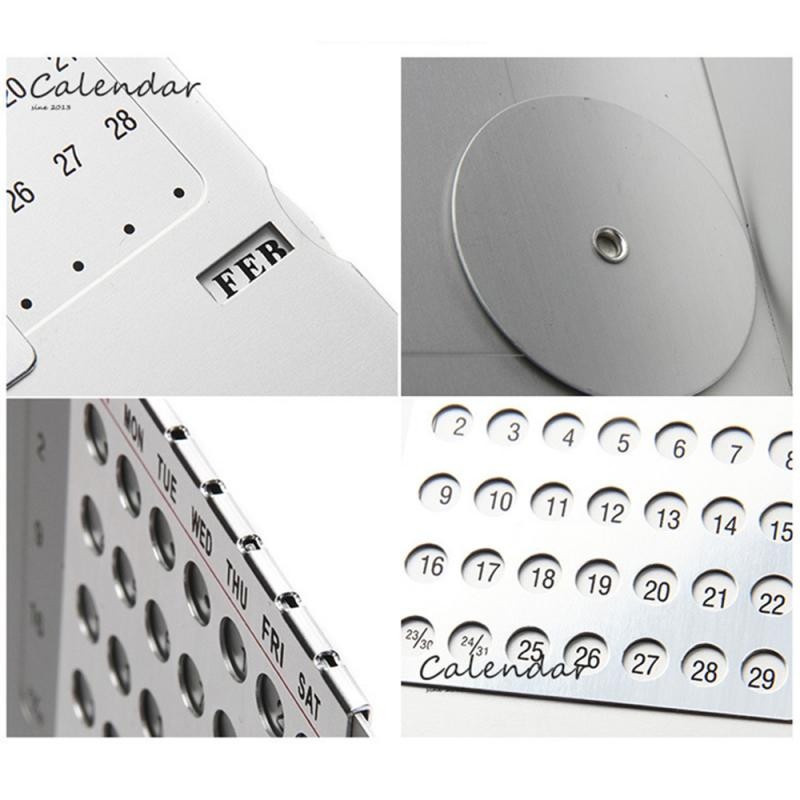 Igavene ainulaadne 100-aastane inglise kalender, alumiiniumsulamist metallist laualaud