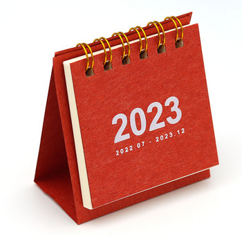 2023 Прост плътен цвят Мини настолен хартиен обикновен календар Двоен дневен планировчик Таблица Планер Годишен дневен ред Организатор Бюро