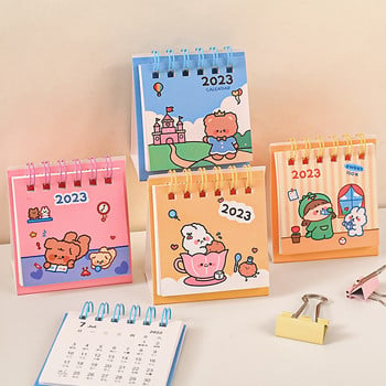 2023 Mini Lovely Rabbit Настолен календар Creative Cartoon Месечен календар Memo Minute Calendar Офис консумативи на едро