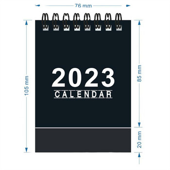2023 Mini Simple Coil Calendar Плътен цвят Настолен хартиен календар Дневен график Таблица Планер Офис Училищни пособия