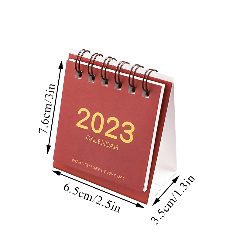 2023 Jednostavan jednobojni mini stolni papir Jednostavan kalendar Dvostruki dnevni planer Stolni planer Godišnji raspored Organizator za stol