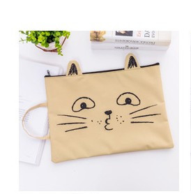 1PC Kawaii Kitty Cat Сладка ZiP папка с файлове с документи Бележник Органайзер Дамска чанта Студентски канцеларски материали