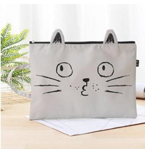 1PC Kawaii Kitty Cat Slatka ZIP Tkanina Mapa datoteka Dokument Bilježnica Organizator Ručna torba Studenti Uredski pribor