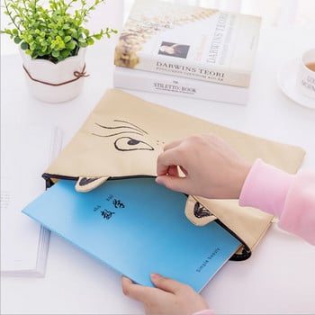 1PC Kawaii Kitty Cat Cute ZiP File File Document Notebook Organizer Τσάντα φοιτητών Γραφείο γραφείου