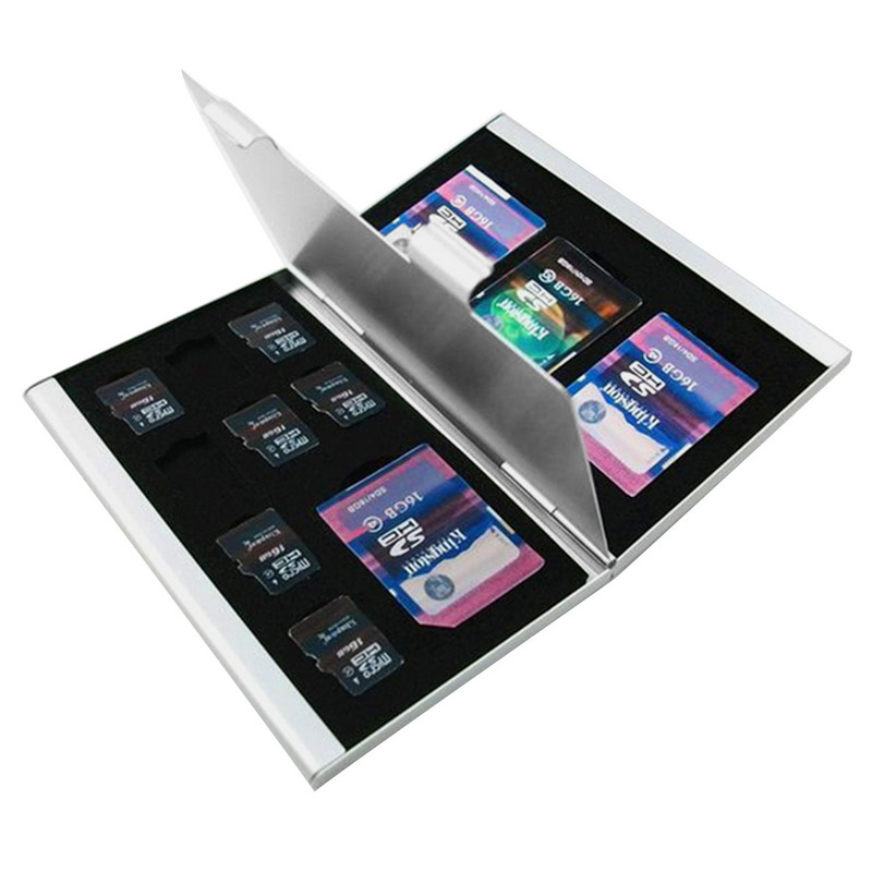 Prijenosna vodootporna aluminijska legura otporna na udarce SD TF torbica za pohranu, kutija, držač, organizator za fotografska putovanja