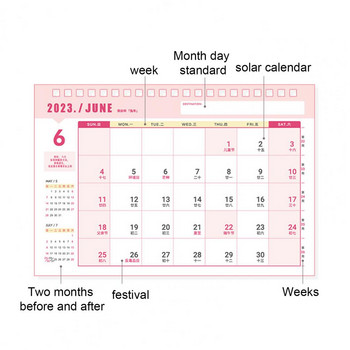 Настолен календар Clear Typography Stamping Cover Документиране на Life 2023 Преносими настолни календари 2023 Настолен календар за дома