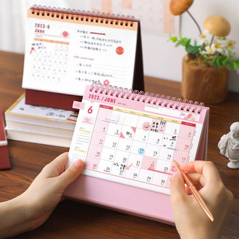 Desk Calendar Clear Typography Stamping Cover Documenting Life 2023 Portable Desktop Calendar 2023 Desk Calendar for Home