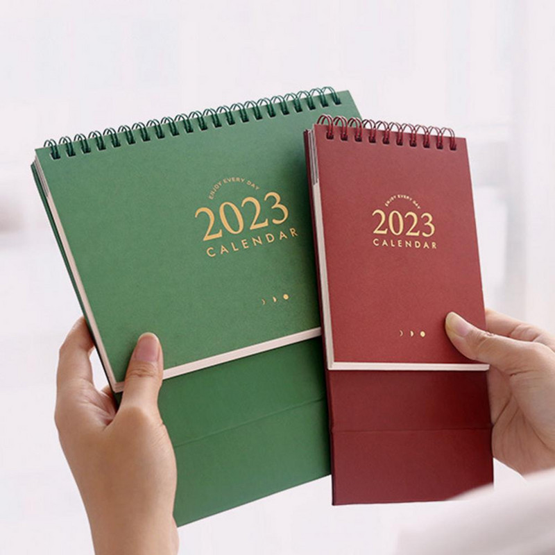 Настолен календар Clear Typography Stamping Cover Документиране на Life 2023 Преносими настолни календари 2023 Настолен календар за дома