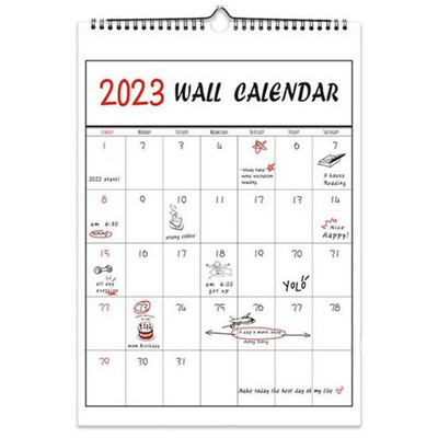2023 Симпатичен прост стенен календар Седмичен месечен планер Органайзер за дневен ред Домашен офис Висящ стенен календар Планер за дневен график