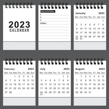 Настолен календар за 2023 г. Офисни маси Декорация за бюро Прост дневен плановик за маса Годишен дневен ред Органайзер Мини стойка Календар
