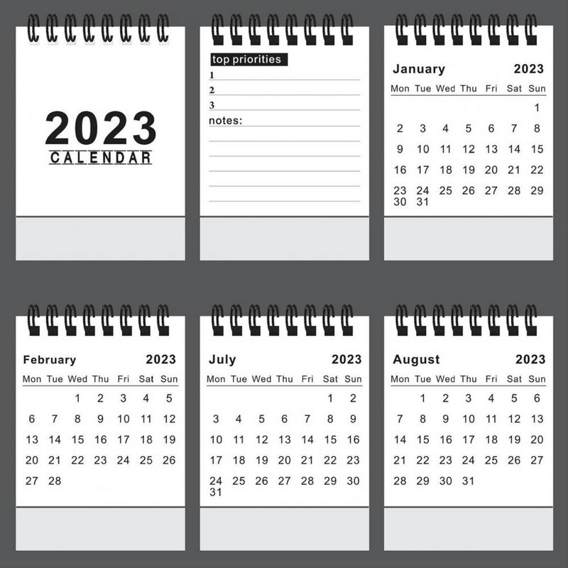 Stolový kalendár 2023, kancelárske stoly, dekorácia stola, jednoduchý denný plánovač, ročný program, organizér, mini stojan na kalendár.