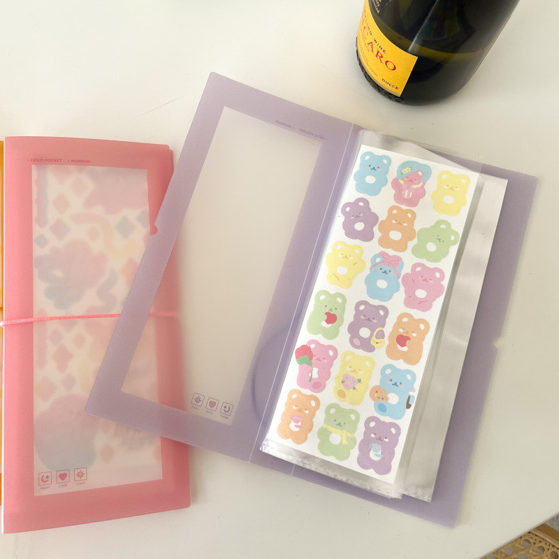 1Pc Dvostruko višenamjensko 30 utora Naljepnice Knjiga za kolekciju Prozirni zavoj Idol Razglednice Pohrana knjiga Držač za razvrstavanje ulaznica