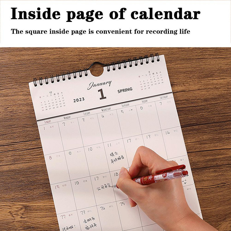 2023 Jednostavan zidni kalendar Zidni kalendar Planer Bilješka Sat Kućni viseći zidni kalendar Planer dnevnog rasporeda
