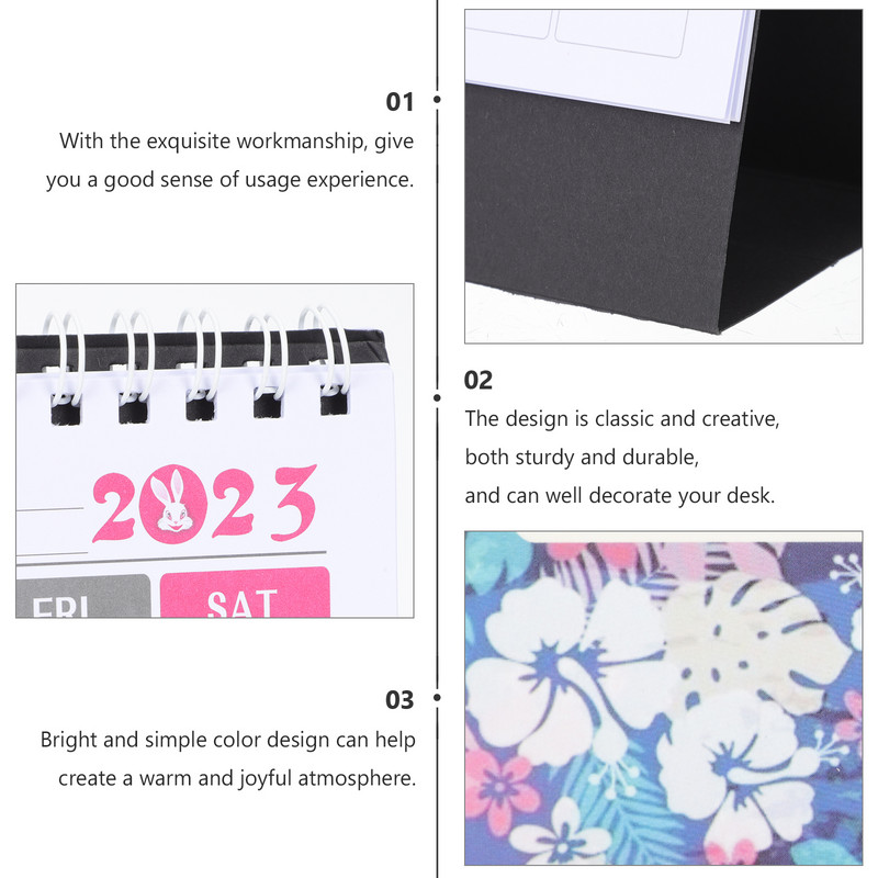 Stolni kalendar za 2023. Mali zidni uredski kalendar Papirnati stolni kalendari Engleski stolni dekor Dnevni ukrasi Prilagođeni planer