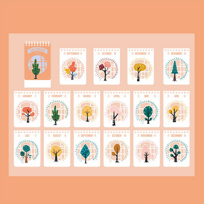 Vintage cvijeće 2023 Stolni mini kalendar Upravljanje vremenom Dnevni tjedni planer Planer Dnevni red Organizator Kalendar Pribor