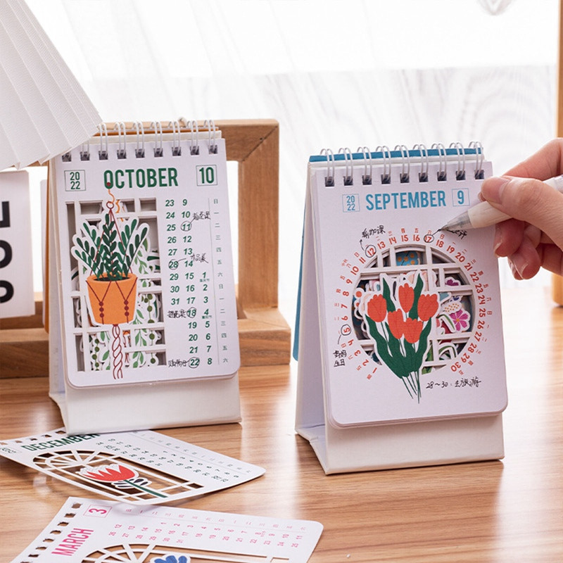 Vintage cvijeće 2023 Stolni mini kalendar Upravljanje vremenom Dnevni tjedni planer Planer Dnevni red Organizator Kalendar Pribor