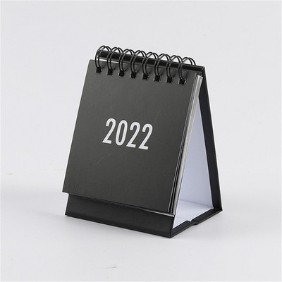 Calendar simplu de birou 2022 cu autocolante Mini Planificator de masă cu program zilnic dublu Organizator anual Rechizite școlare de birou