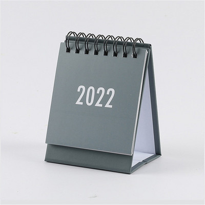 Calendar simplu de birou 2022 cu autocolante Mini Planificator de masă cu program zilnic dublu Organizator anual Rechizite școlare de birou