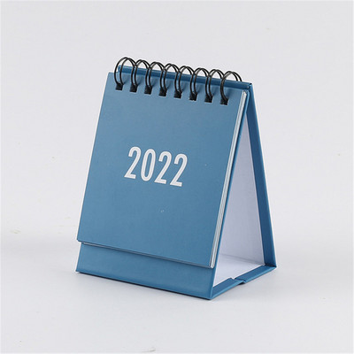 Calendar simplu de birou 2022 cu autocolante Mini Planificator de masă cu program zilnic dublu Organizator anual Rechizite școlare de birou