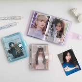 MINKYS Kawaii Glittery 3-tollised kaasaskantavad minifotokaardid Koguge raamatukaarte Kpop-fotode korraldaja, hoiustamisraamatute koolitarbed