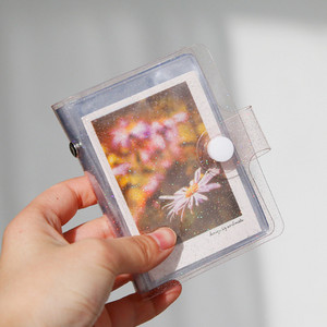 MINKYS Kawaii Glittery 3-tollised kaasaskantavad minifotokaardid Koguge raamatukaarte Kpop-fotode korraldaja, hoiustamisraamatute koolitarbed