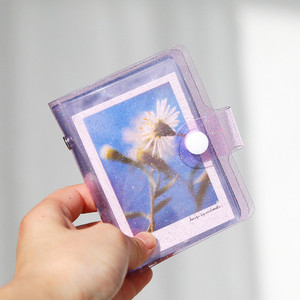 MINKYS Kawaii Glittery 3-tollised kaasaskantavad minifotokaardid Koguge raamatukaarte Kpop-fotode korraldaja, hoiustamisraamatute koolitarbed