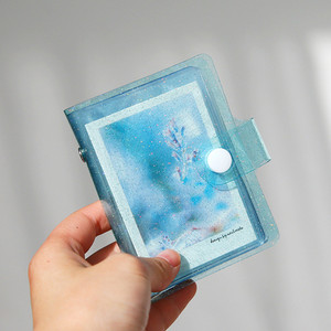 MINKYS Kawaii Glittery 3-tollised kaasaskantavad minifotokaardid Koguge raamatukaarte Kpop-fotode korraldaja, hoiustamisraamatute koolitarbed