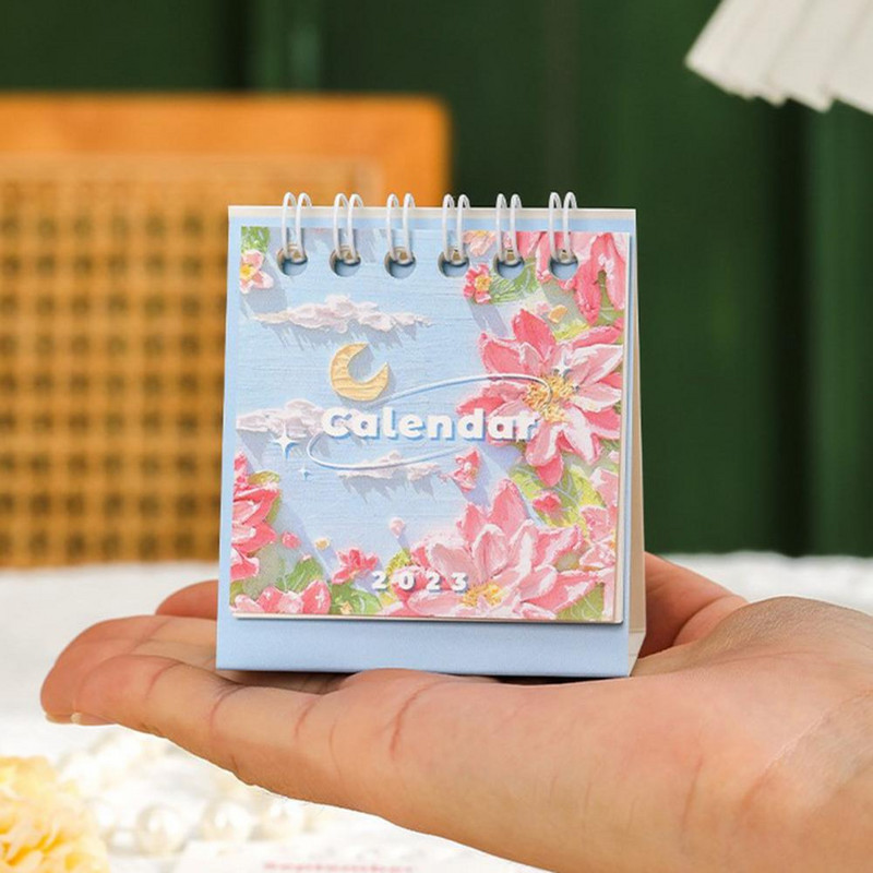 2023-as asztali naptár Könnyű tervező naptárpapír, napi ütemterv Tartós, 2023-as mini, fekvő naptárdísz
