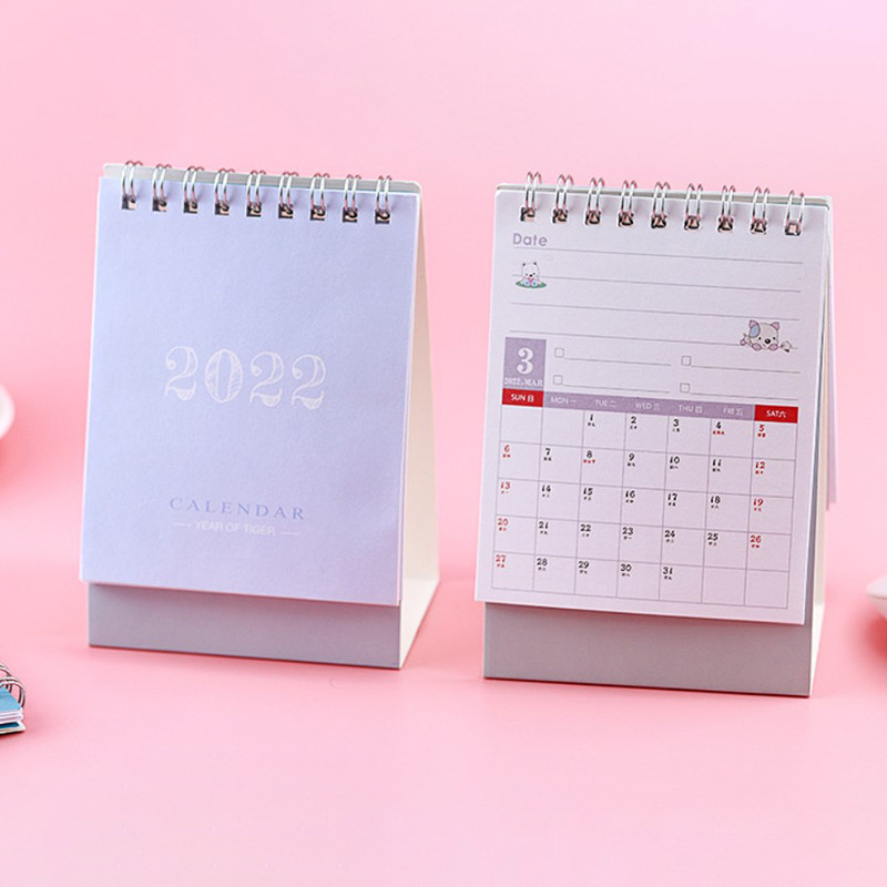 2022 Simple Morandi Mini Desktop Paper Simple Calendar Διπλό ημερήσιο χρονοδιάγραμμα Σχεδιασμός τραπεζιού Ετήσια οργάνωση ατζέντας