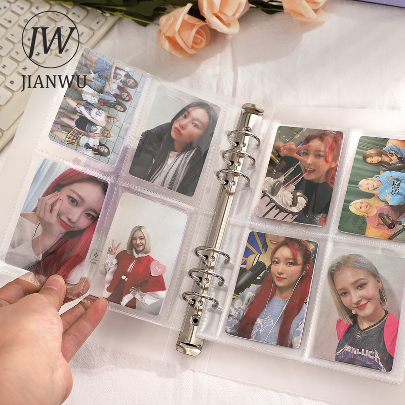 JIANWU A5 PVC matirani fotoalbum, 10 kom. Unutarnja stranica Star Photos Card Stock Organizator za pohranjivanje knjiga na slobodnim listovima