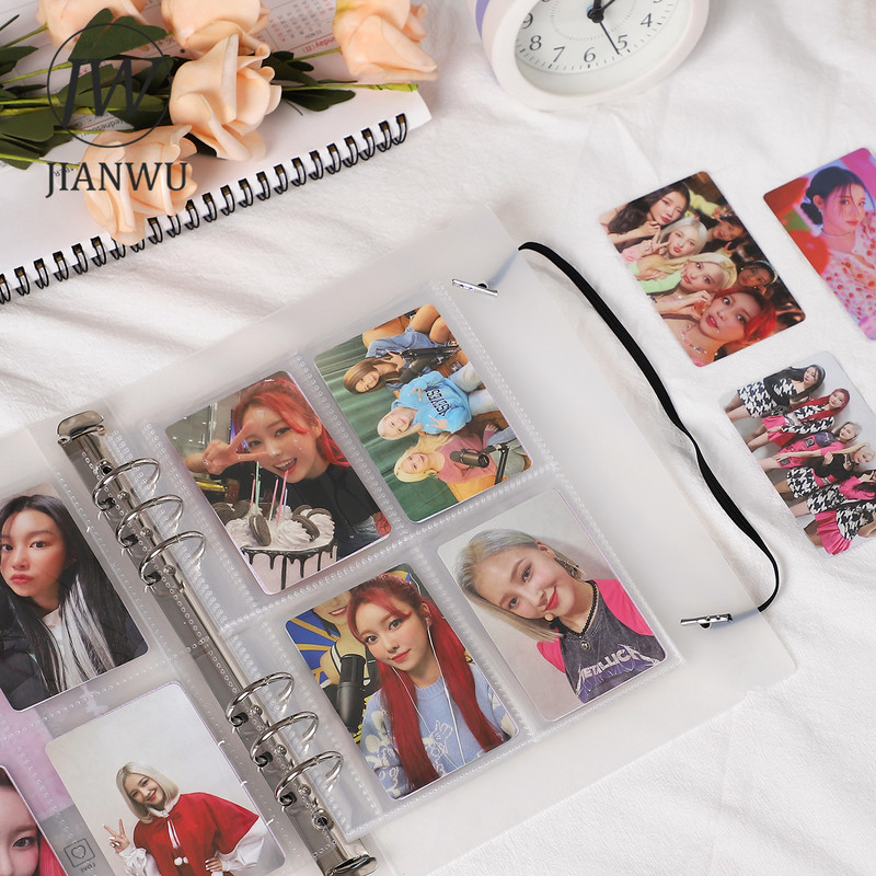 JIANWU A5 PVC matirani fotoalbum, 10 kom. Unutarnja stranica Star Photos Card Stock Organizator za pohranjivanje knjiga na slobodnim listovima