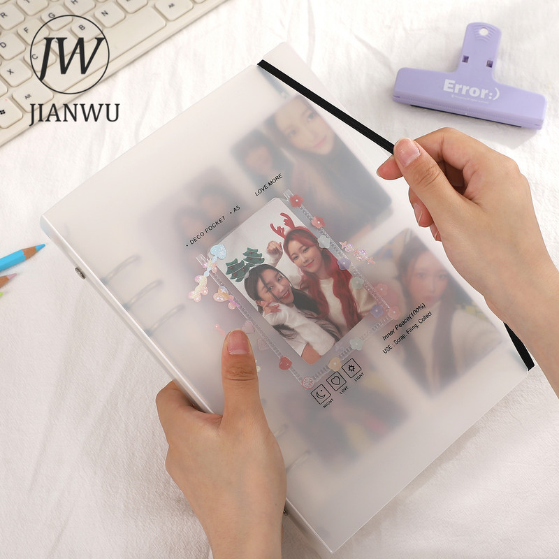 JIANWU A5 PVC matirani fotoalbum, 10 kom. Unutarnja stranica Star Photos Card Stock Organizator za pohranjivanje knjiga na slobodnim listovima