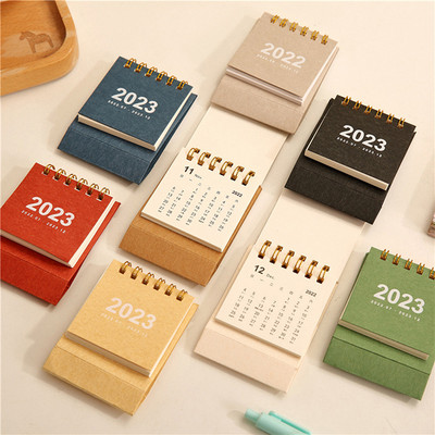 Αναζωογονητικό απλό μονόχρωμο 2023 Mini Desktop Paper Ημερολόγιο Διπλό ημερήσιο χρονοδιάγραμμα Σχεδιασμός τραπεζιού Ετήσιο γραφείο οργάνωσης ατζέντας