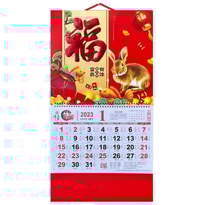 Tartós kínai naptár Ünnepek Nyomtatott széles alkalmazás Újévi naptár 2023 Kínai Újév Holdnaptár