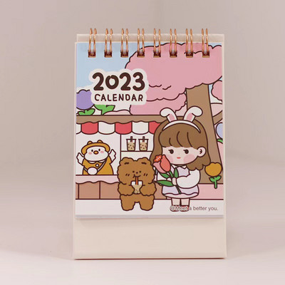 Sharkbang 2023 Mini stolni kalendar Stolna dekoracija Knjiga Kawaii crtani korejski Kreativni Notepad Poklon Pokretna kućna dekoracija
