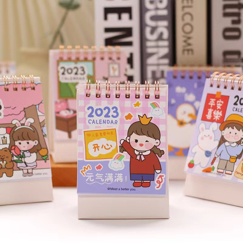 Sharkbang 2023 Mini stolni kalendar Stolna dekoracija Knjiga Kawaii crtani korejski Kreativni Notepad Poklon Pokretna kućna dekoracija
