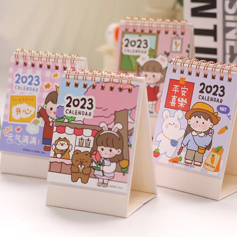 Sharkbang 2023 Mini stolni kalendar Stolna dekoracija Knjiga Kawaii crtani korejski Kreativni Notepad Poklon Pokretna kućna dekoracija