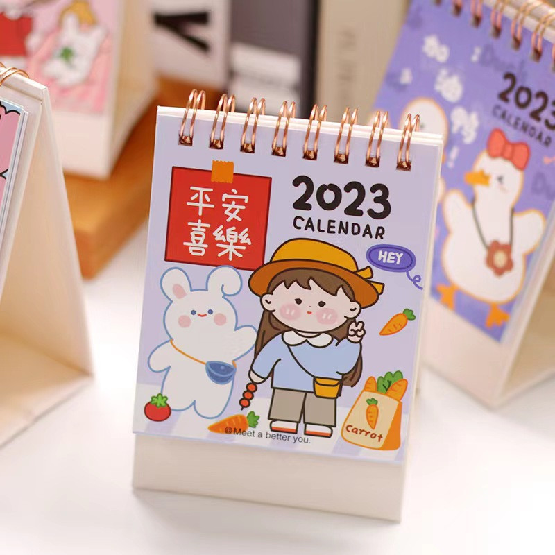 Sharkbang 2023 Mini stolni kalendar Stolna dekoracija Knjiga Kawaii crtani korejski Kreativni Notepad Poklon Pokretna kućna dekoracija