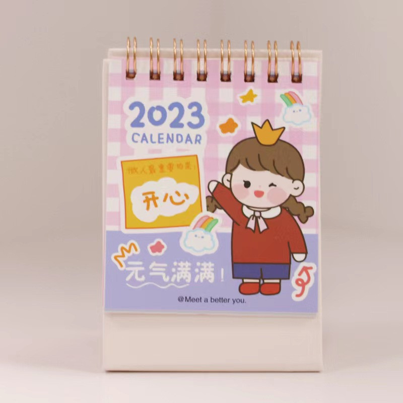 Sharkbang 2023 Mini stolni kalendar Stolna dekoracija Knjiga Kawaii crtani korejski Kreativni Notepad Poklon Pokretna kućna dekoracija