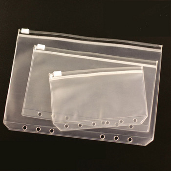 5 бр. A5 A6 A7 Прозрачен държач за файлове с 6 дупки PVC чанта за документи с отделни листове Самостоятелно стилизирано класьорче с цип Офис консумативи