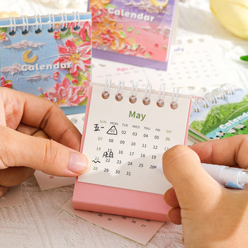 2023 Painting Series Table Calendar Super Mini Portable Desktop Memo Planner Board Scheduler Office School A7227