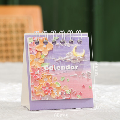 Seria de pictură 2023 Calendar de masă Super Mini portabil Desktop Memo Board Planner Planificator Office School A7227