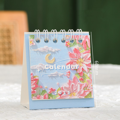 Seria de pictură 2023 Calendar de masă Super Mini portabil Desktop Memo Board Planner Planificator Office School A7227