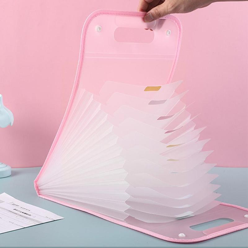 12 Mreža Prijenosna A4 mapa s datotekama Torba za dokumente Velika organizirana orgulja Prozirni papir za pohranu Torba za uredsku kutiju Pp Kapacitet Ver D0l9