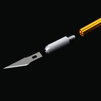 1 комплект Craft Knife with 6Pcs Blade Craft Graving Phone Repair Cutter Tool Неплъзгащ се нож Скулптура Резачка за сладкиши Рязане на хартия