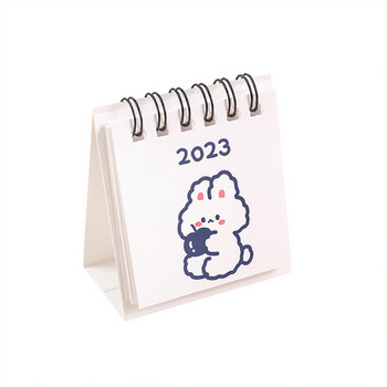 1 Πακέτο 2023 Cute Bear Rabbit Mini Desk Calendar Planner Διακοσμητικά είδη γραφείου Kawaii Ημερολόγια γραφείου Σχολικά είδη γραφείου