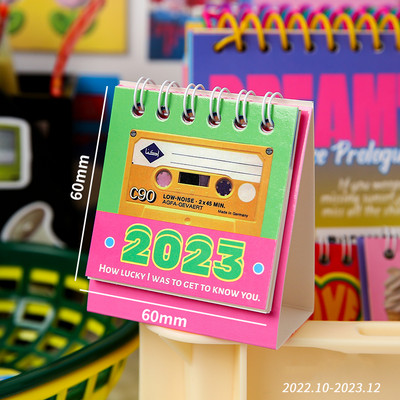 2023 m. nematoma laiko serija lentelės kalendorius Super Mini nešiojamas stalinis atmintinės lentos planuotojas Biuro mokykla A7216