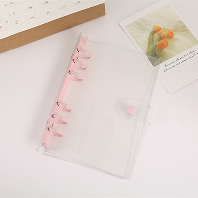 A5 A6 átlátszó PVC laza levelű jegyzetfüzet borítója Macaron színes 6 gyűrűs irattartó Napló naplótervező Koreai iskolai írószer