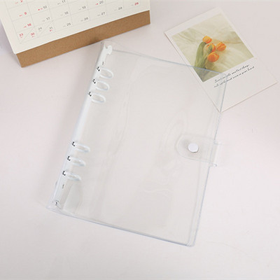 A5 A6 átlátszó PVC laza levelű jegyzetfüzet borítója Macaron színes 6 gyűrűs irattartó Napló naplótervező Koreai iskolai írószer